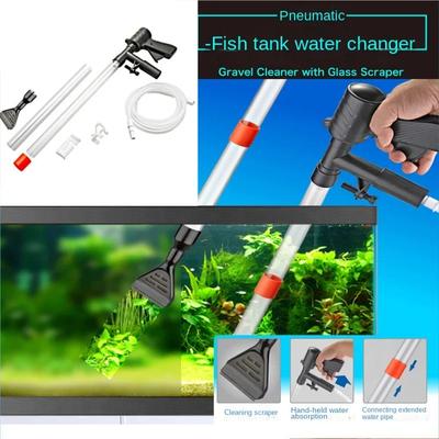 200MM tuyau aquarium aquarium laveur de sable pneumatique changeur d'eau d'aquarium petit grand aquarium pompage semi-automatique