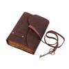 Leather Writing Notebook with Belt Lock Antique Paper Dairie with Key