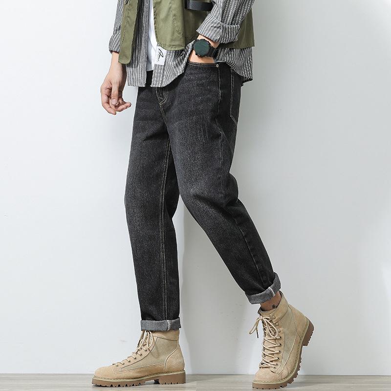 Blugi pentru bărbați în stil clasic Pantaloni largi din denim micro-stretch de afaceri Pantaloni casual pentru bărbați Îmbrăcăminte de stradă