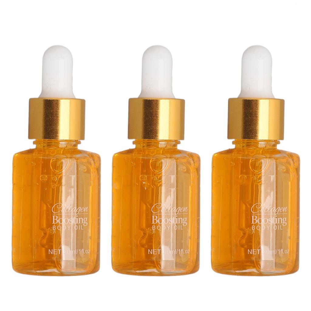 3 Pcs Collagen Boosting Body Oil 30ml Skin Firming Lifting Skincare Oil for Abdomen Arm Breast Buttock