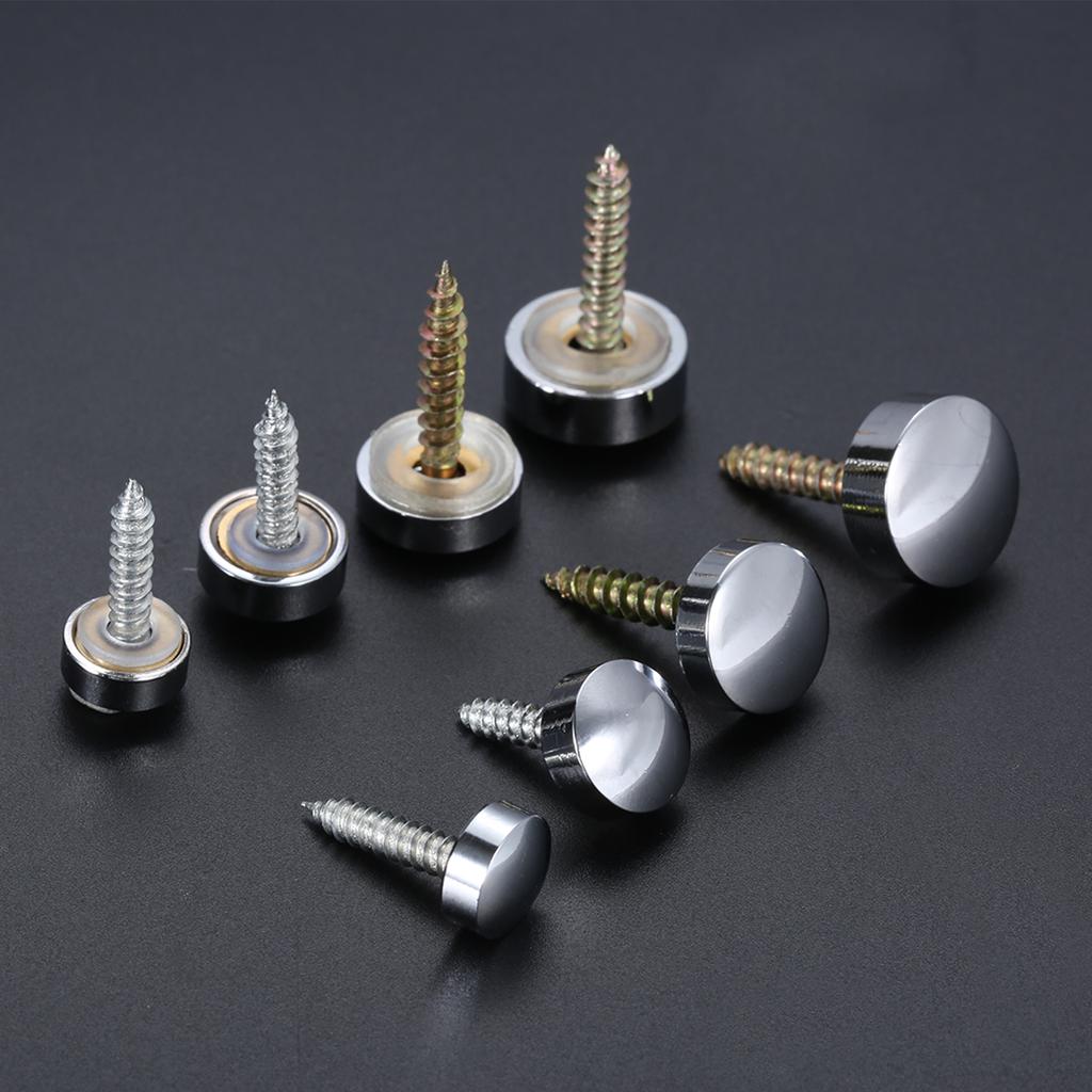8 Set Ottone Rame Vetro Fissaggio Viti Pubblicitarie Chiodi per Specchio Copertura Decorativa Vite di Fissaggio Pubblicità 10/12/14/16mm