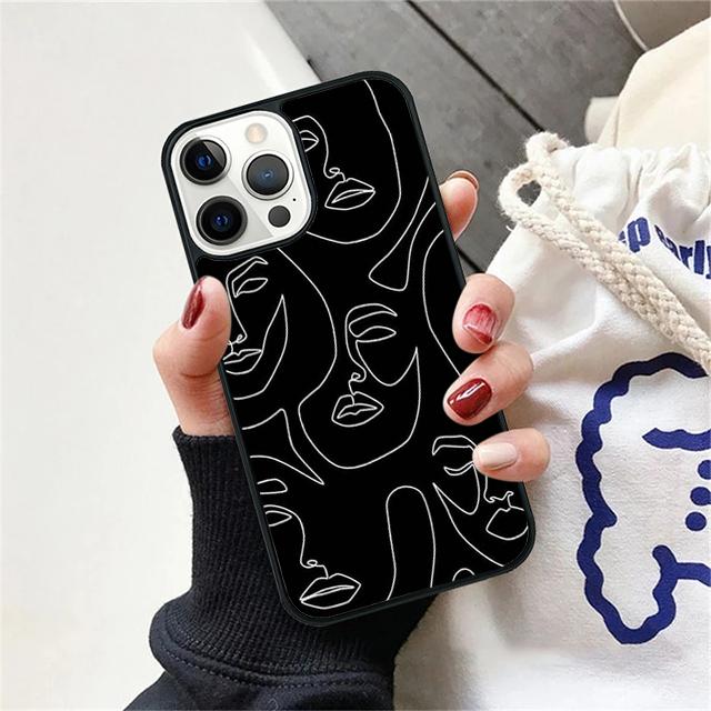 Poster Minimalist Face Artwork Phone Case Cover For iPhone 17 Air 15 16 Pro Max 14 13 12 11 Pro Max Plus Coque