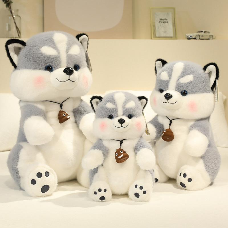 Cartoon Cute Dog Shit Luck Husky Doll Plush Toy Dog Two Ha Doll Children Soothing Rag Doll