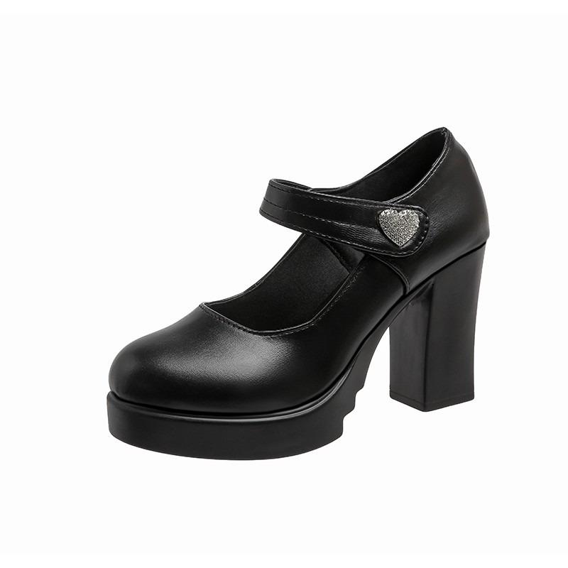 

Fashion 2025 Shoes Female Round Toe Women s High Heel Platform Dress Pumps Women Crystal Metal Decoration High Chunky Heels Shoes Women 35