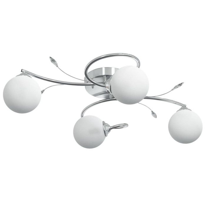 Plafonnier avec abat jour ronds en verre pour 4 LED G9