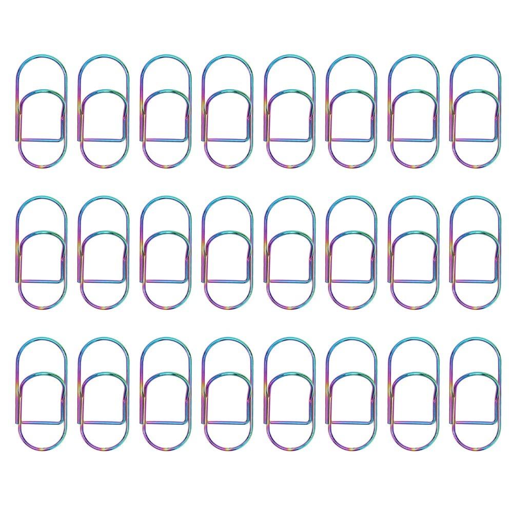 

24Pcs Multipurpose Metal Pen Clips Colorful Rustproof Pen Holder Clips Electroplating Metal 60*28mm Paper Clip Pen Holder