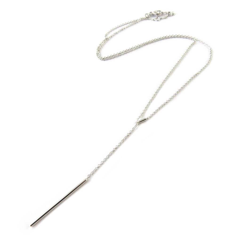 Altesse [P1965] - Collier argent 'Chorégraphie' argenté (rhodié) - 70x10 mm