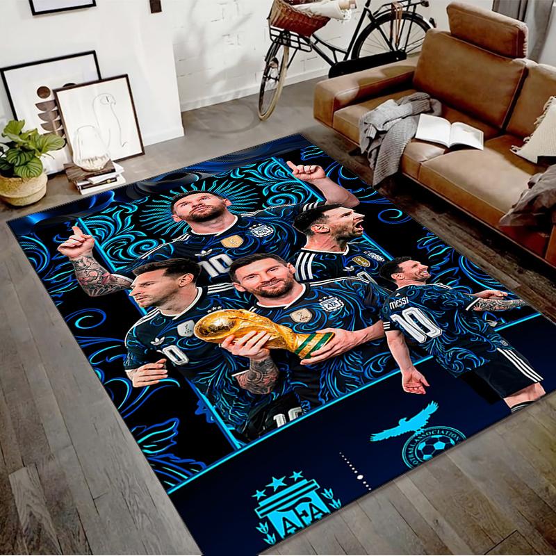 1pc M-Messi4 Design Printed Area Rug Carpet for Bedroom Living Room Home Decor Rugs Mat Non Slip Mat Rug for Bedside