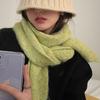 Korean Version Ins Colorful Knitted Scarf for Women Winter Wool Solid Color Student Warm Woolen Scarf for Male Couple
