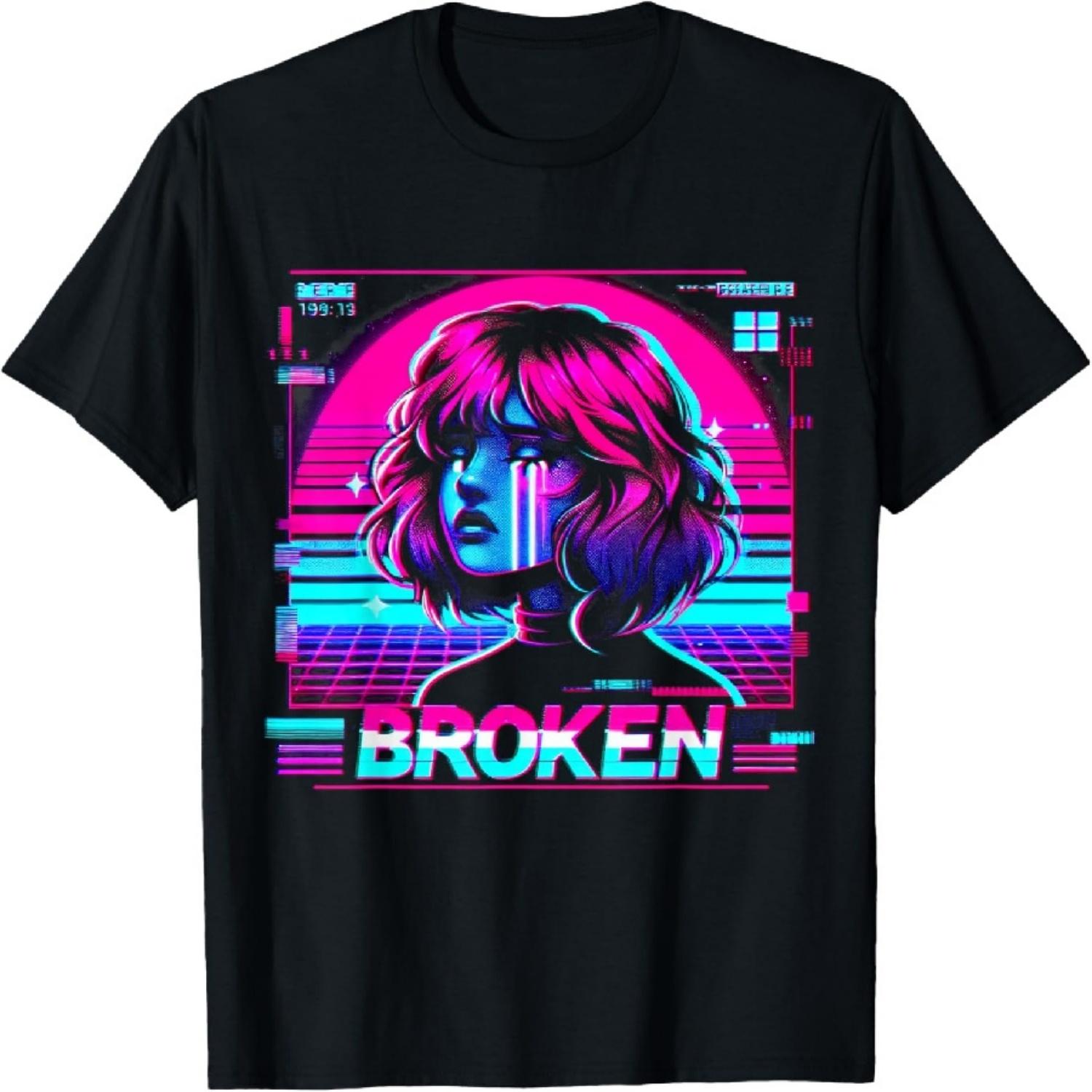 

Sad Anime Girl Tee - Retro Japanese Vaporwave Aesthetic T-Shirt S