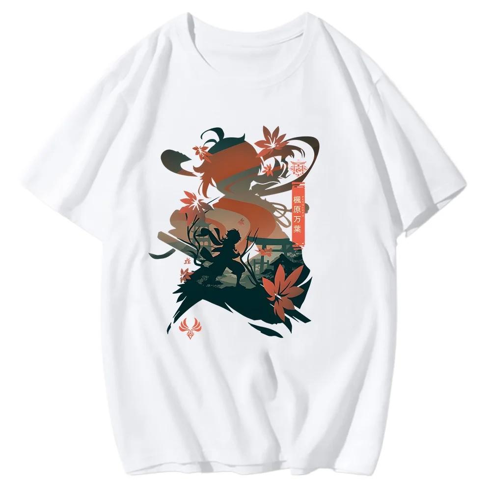 Genshin Impact Printing Tshirts Xiao Venti Print Tee Shirts Hu Tao Zhong Li Graphic T-shirt Kaedehara Kazuha Raiden Shogun Tees