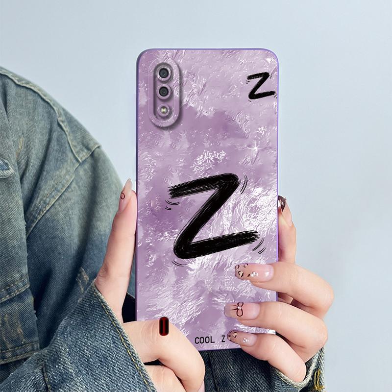 

For Samsung Galaxy A01 A015 Soft Liquid Silicone Phone Case SamsungA01 Protective Shell Sweety Flower Letter Printed Back Cover Samsung A01
