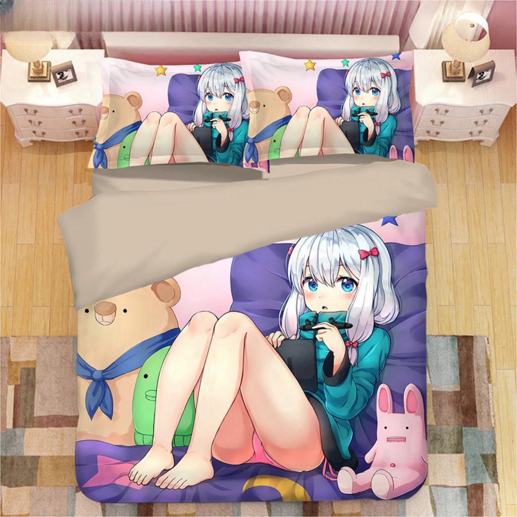 Kawaii Izumi Sagiri 3D Anime Print Bedding Set Duvet Covers Pillowcases One Piece Comforter Bedding Sets Bedclothes Duvet Cover