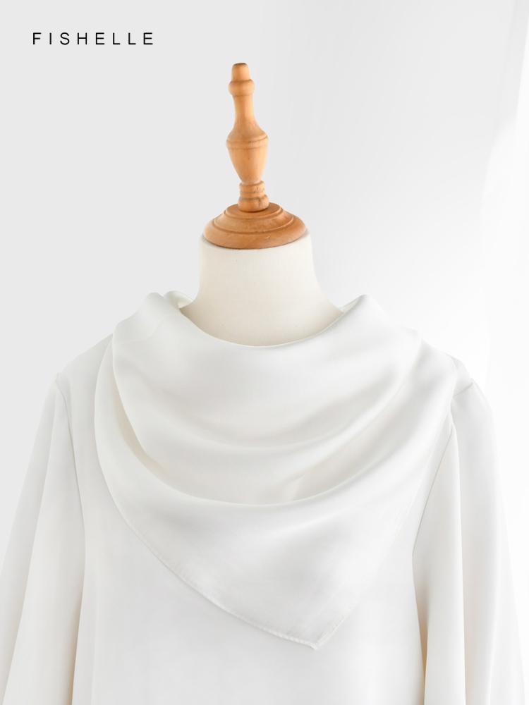 White pure color 100% natural silk scarf men women scarves small square scarfs shawl luxury gift headband wrap handkerchief