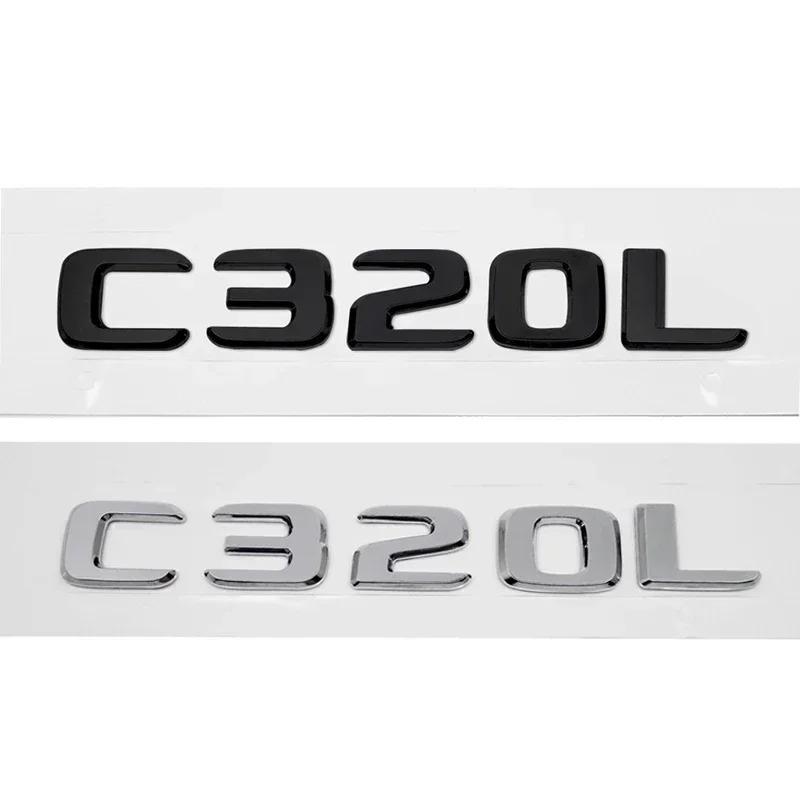 ABS Car Rear Trunk Sticker Auto Tail Letters Badge Emblem for Mercedes Benz C200L C220L C260L C300L C320L C Class Accessories