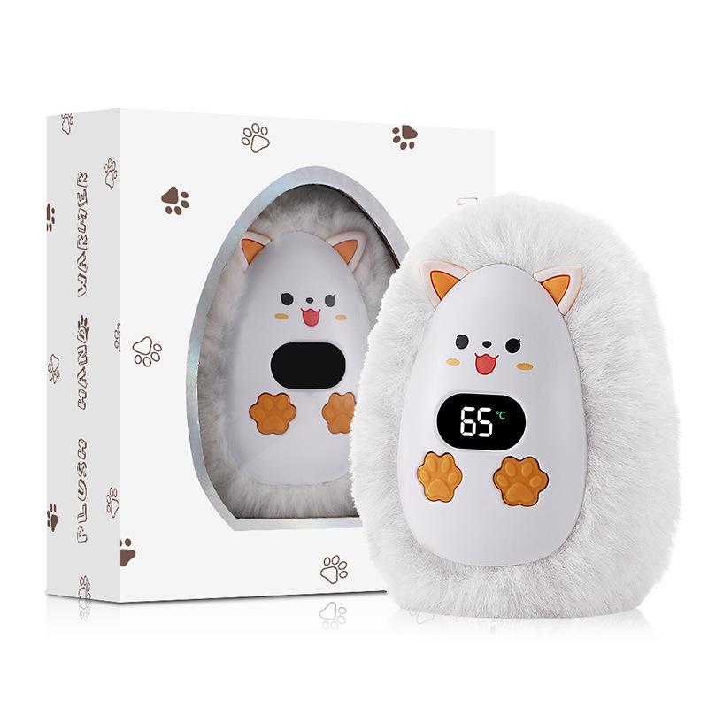 Plush Hand Warmer Mini Hand Warmer Heater Cartoon Portable Hand Heater for Indoor Outdoor Electric Hand Warmer Digital Display 1200mah