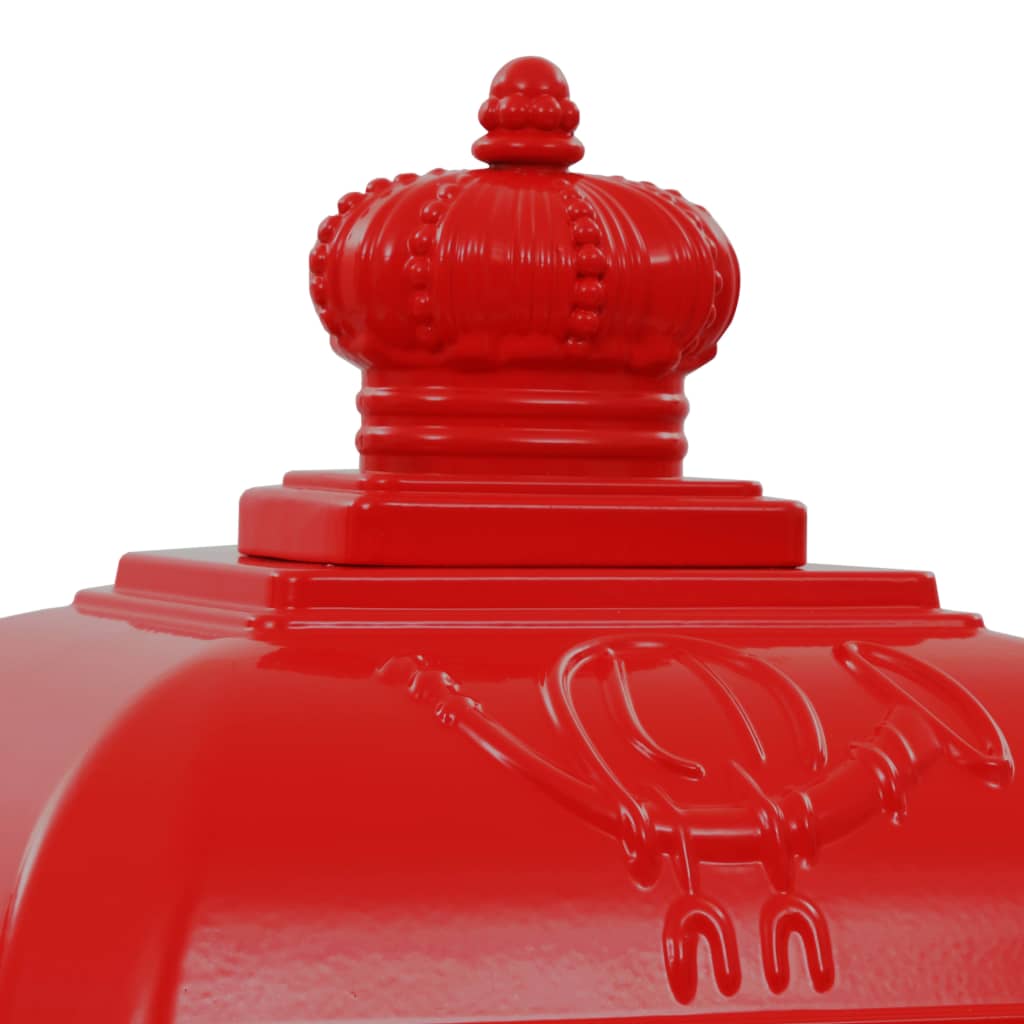 Aluminium Kolom Brievenbus Vintage Stijl Roestbestendig Rood