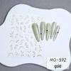 Chinese Style Jade and Gold Leaf Nail Stickers with Adhesive Backing