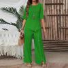 Women's Asymmetrical Top and Wide Leg Pants Set