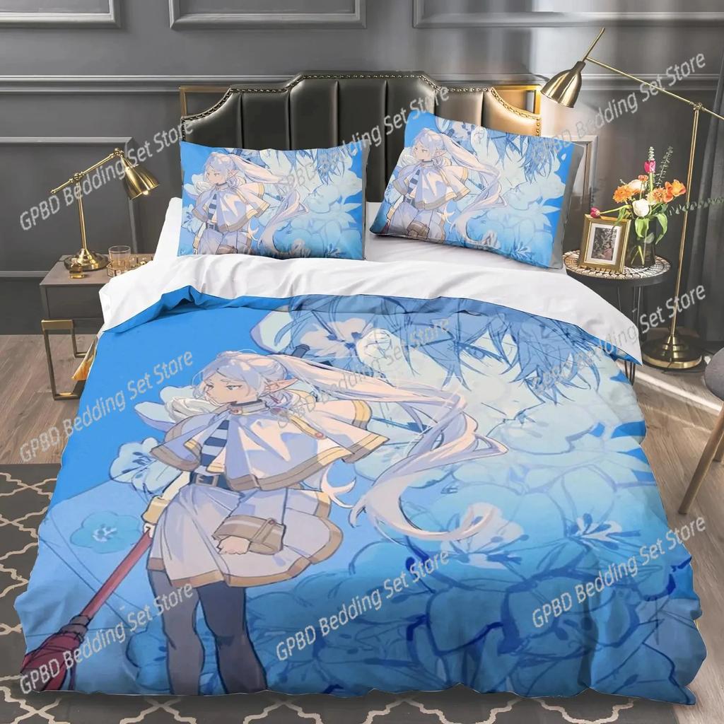 Comforter 3D Print Anime Frieren Beyond Journey'S End Bedding Set Bedroom Soft Modern S Comefortable Quilt