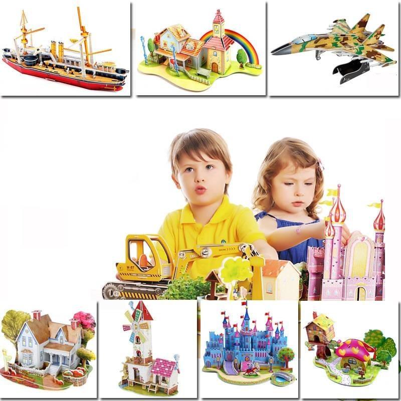 Kinder 3D Puzzle Papier DIY Lernspielzeug Kreatives Bauset für Kinder
