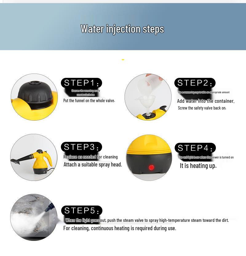 Aspirator Portabil de Mână pentru Bucătărie - Mașină Multifuncțională de Curățat cu Abur la Temperatură Înaltă