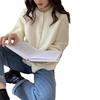 Women's Pink Korean-Style Loose Fit Cardigan - Soft, Long-Sleeved, Perfect for Autumn and Winter