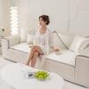 Ice Silk Sofa Cushion Summer Cool Non-Slip Mat Machine Washable Sofa Cover Soft Breathable Fabric