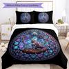 Cyberpunk Feline Kingdom Pattern Bedding,Quilt Set Quilt Cover Pillowcase Home Birthday Gift (1 * Duvet Cover + 2 * Pillowcase, Without Core)