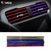 10Pcs Car U Shaped Air Outlet Decorative Strip Universal Chrome-Plated PVC Trim Strip Decor for Auto Interior Styling Accessorie
