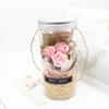 Soap Rose Flower Bouquet And LED Light String In Bottle With Hanging Rope For Valentine's Wedding Anniversary Birthday Gift Home Decor