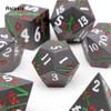 7 Pcs Black Flower Metal Dice Solid Metal Polyhedral Dice Set Suitable for Role-Playing RPG Board Game Card Game