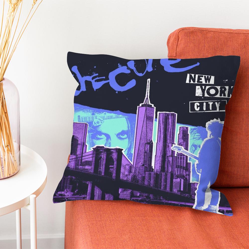 Vintage The Cure Rock Band Pillow Case Pillow Case Living Room Sofa Cushion Cover Suitable For Home Bedroom Room Decoration