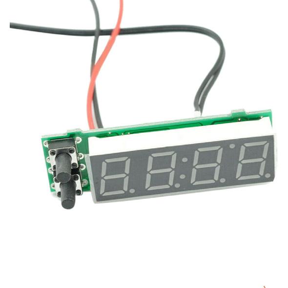 Riloer Auto-Temperatur-Uhr, 3-in-1-Thermometer, Voltmeter-Anzeige, Digitalanzeige, Grünes Licht