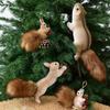 1pcs Christmas Ornaments Cute Realistic Squirrel Xmas Tree Hanging Pendants Christmas Home Decoration 2026 New Year Kids Gifts