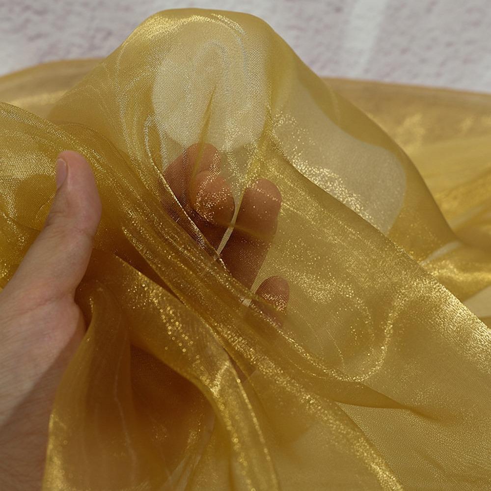 100X150cm Organza Mesh Fabric Colorful Lightweight Sheer Organza Fabric Glossy Smooth Tulle Gauze Fabric