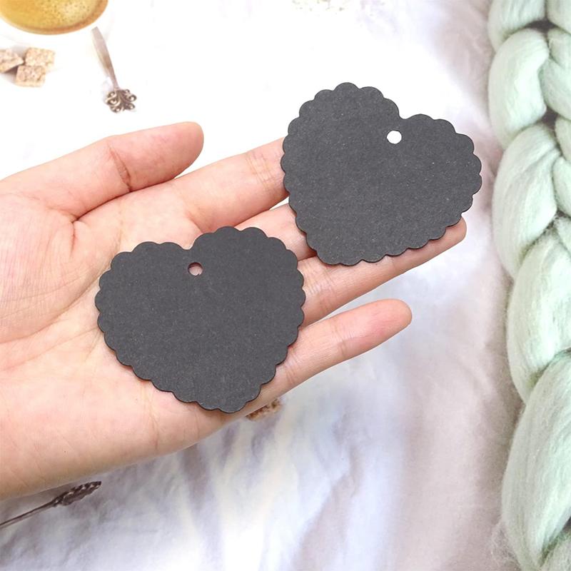100pcs Heart-shaped Card Paper Blank Tags Handwritten Gift Tags Kraft Paper Labels for Wedding Christmas Day Thanksgiving TMZ