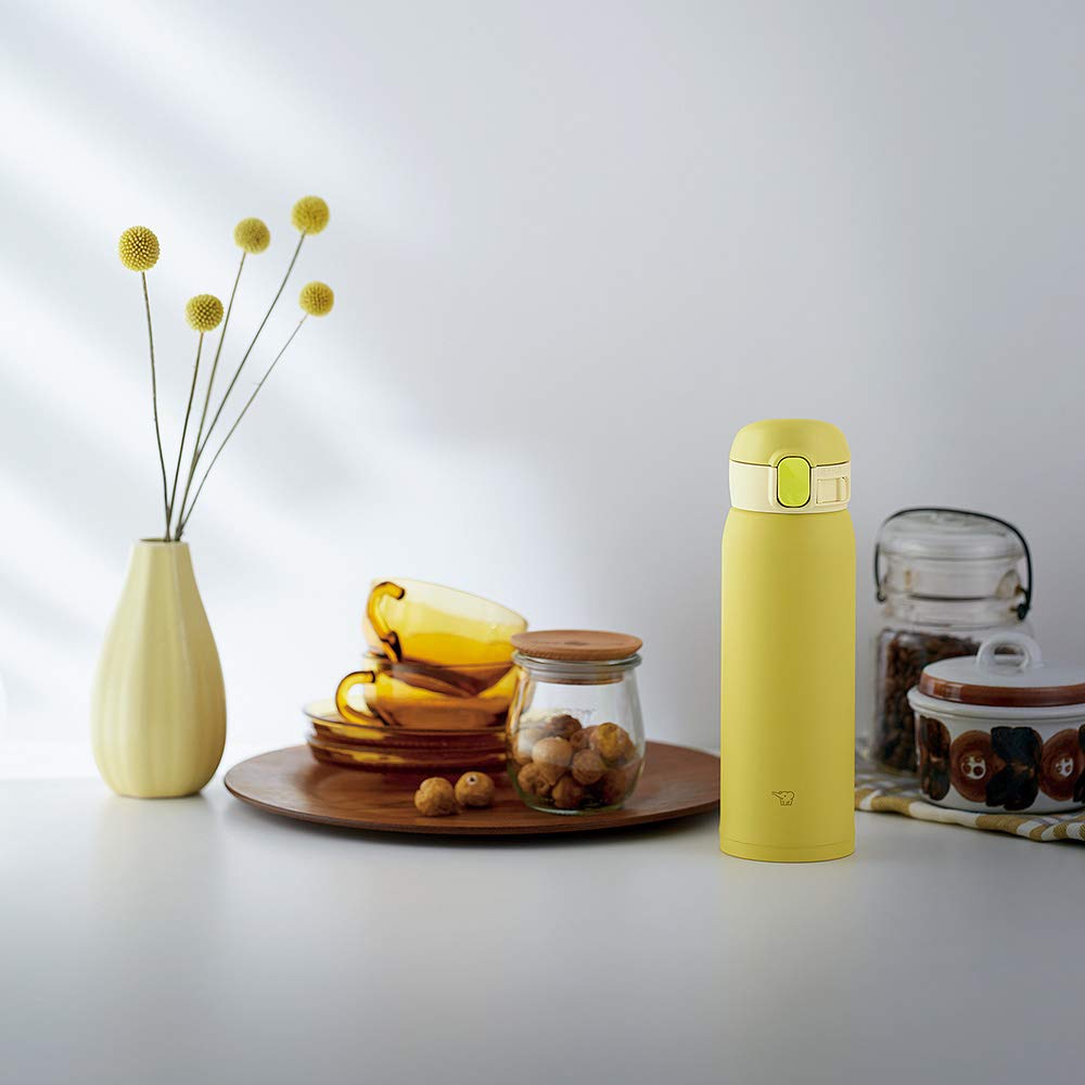 ZOJIRUSHI Water Bottle One Touch Stainless Steel Mug Seamless Lemon 0.48L SM-WA48-YA