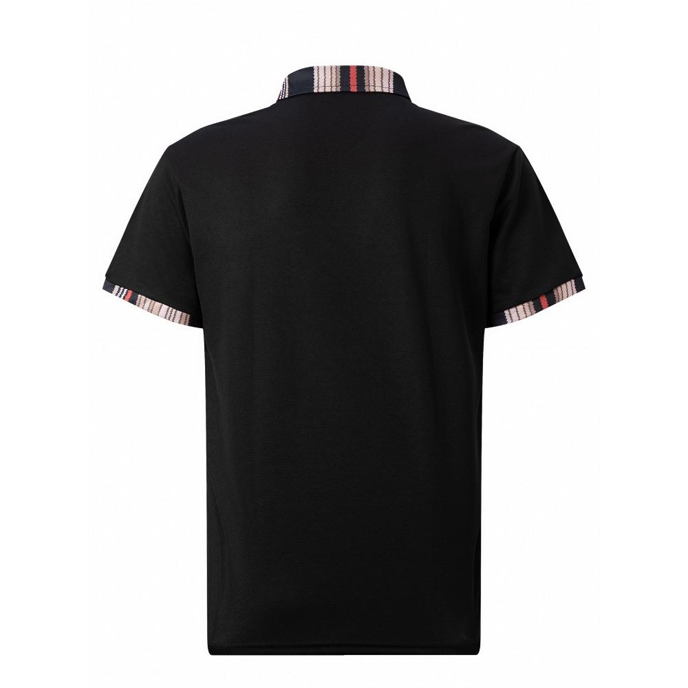 Men's Casual Polo Shirt with Striped Buttons T-shirt