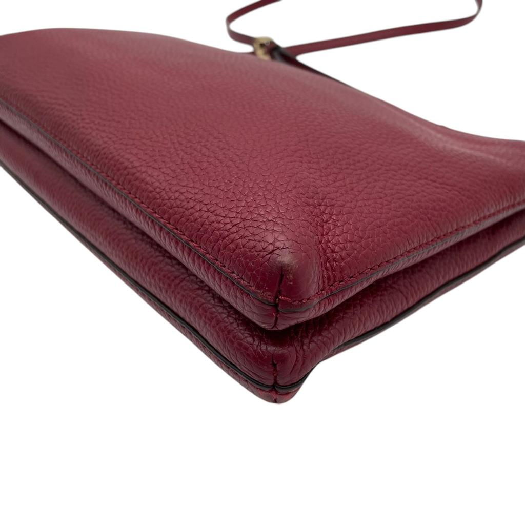 Used Michael Kors Cross body bag Trisha Trisha Medium Triple Compartment CrossbodyShoulder Bag Bordeaux/gold leather Women