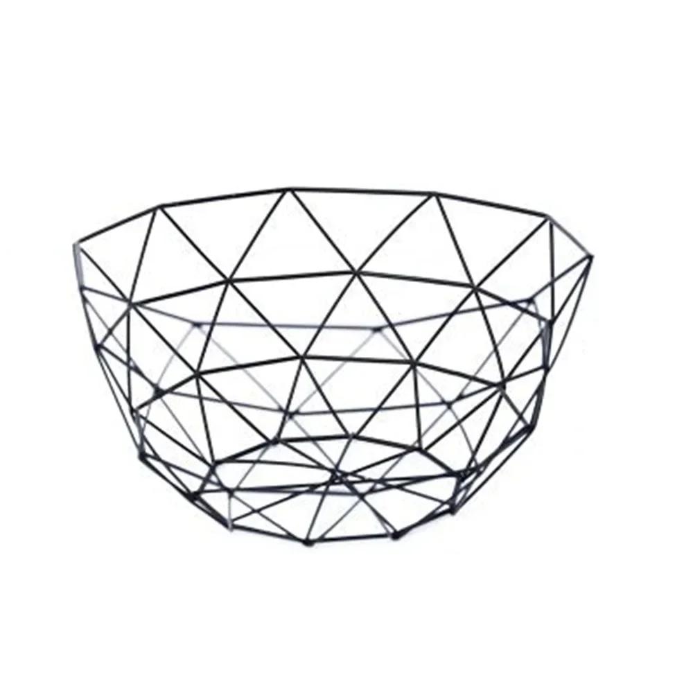New Black Gold Iron Fruit Basket Multi-sizes Metal Sundries Oragnization Plate Home Storage Vegetable Storage Bowls Kitchen