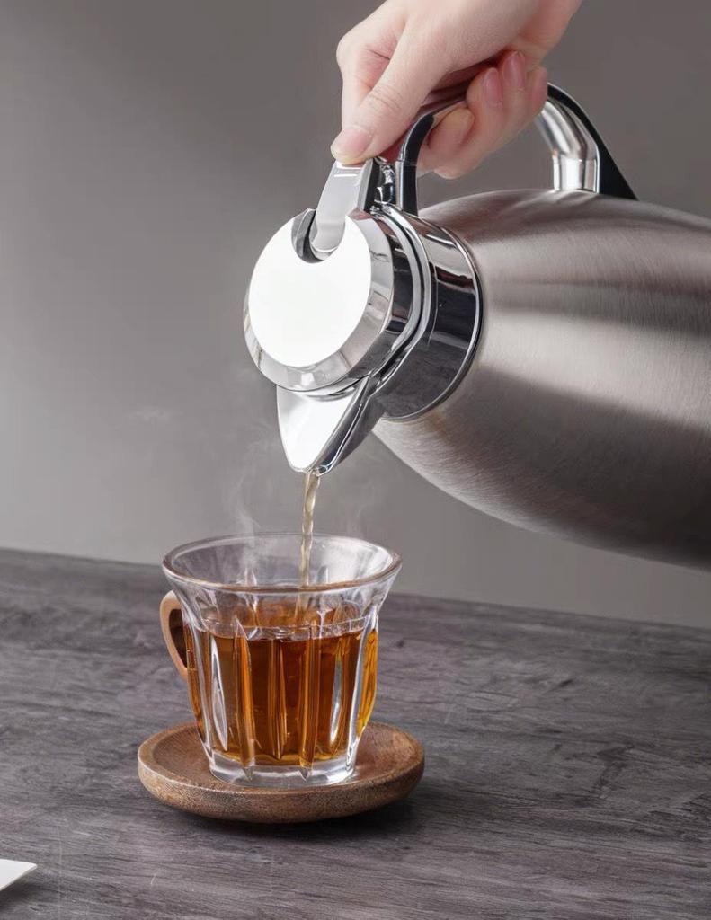 European Style 304 Stainless Steel Double-Layer Vacuum Thermos Flask, Large Capacity Roman Pot for Home Use, Anti-Scald.