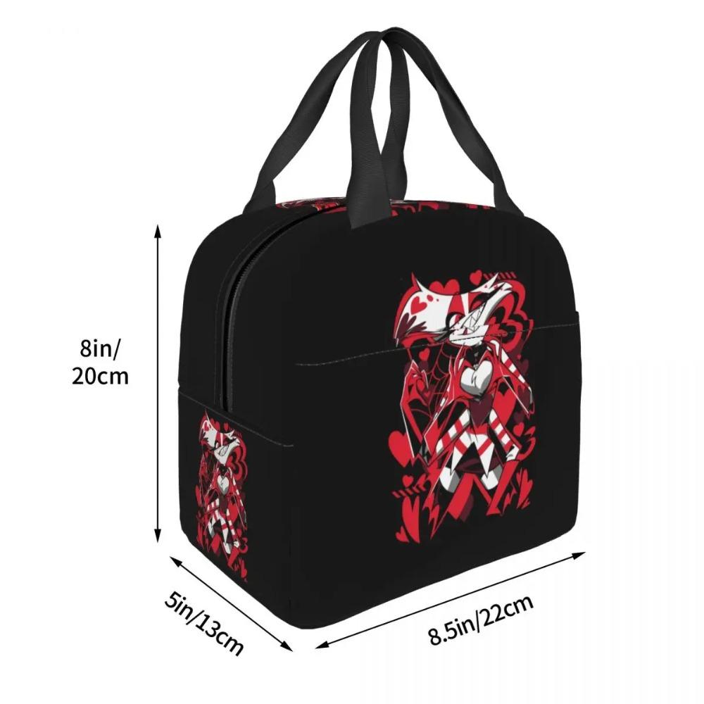 Benutzerdefinierte Hazbins Anime Animation Hotel Angel Dust Isolierte Lunchtasche Arbeit Schule Wiederverwendbare Thermos-Kühlbox Lunchbox Damen Kinder