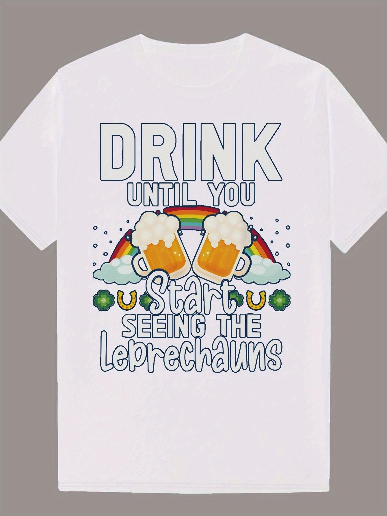 St. Patrick s Day Graphic T-shirt - Irish Theme Beer & Rainbow Print XXL