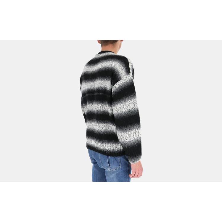 WE11DONE Sweaters Unisex Black Crew Neck Moderate Other WD-KT9-20-008-U-BLACK