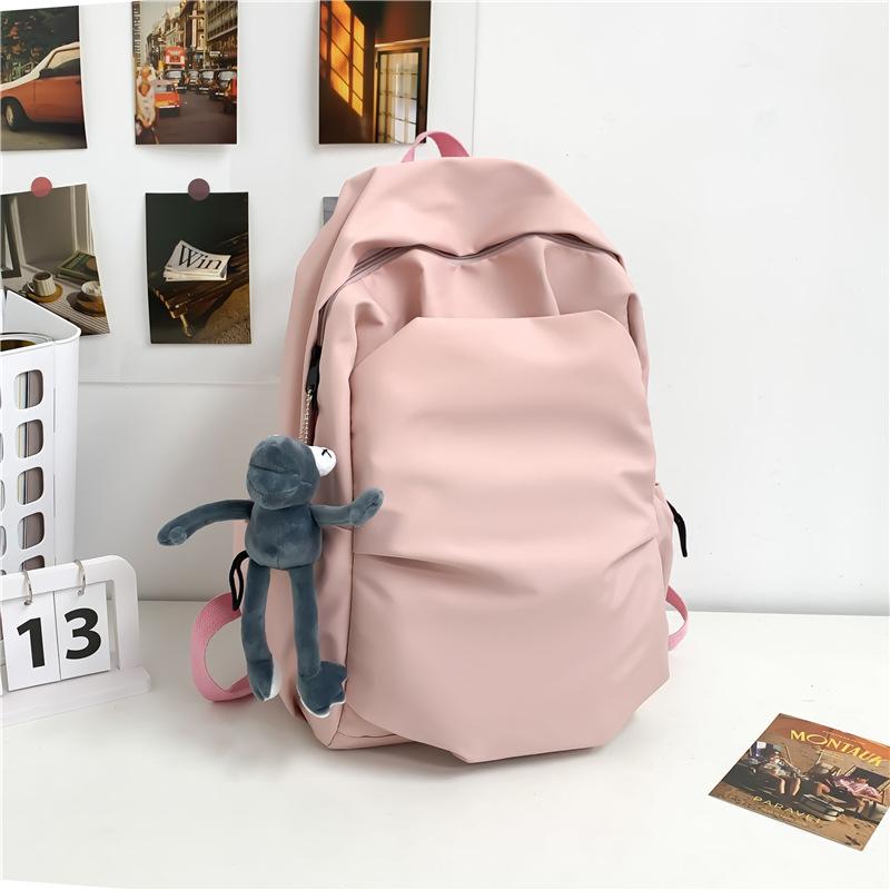 New Chaosen Series Large Capacity Solid Color Backpack for Women Korean Style Versatile School Bag for Men High School College Backpack