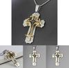 Elegant Cross Pendant Necklace Silver Stainless Steel Chain Crucifix For All Genders