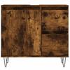 3 Piece Bathroom Furniture Set Smoked Oak Wood Based Material