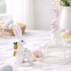 Cartoon Resin Rabbit Ornament Hand-Carved Easter Bunny Figurine Easter Decoration  Party Decoration