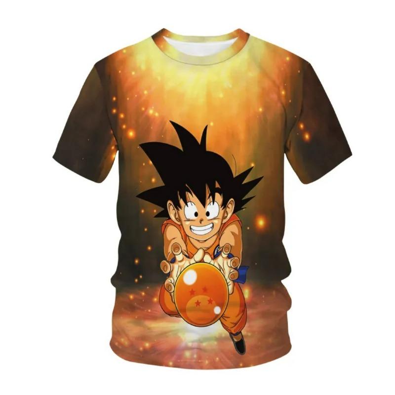 2026 Fashion New Dragon Ball Multi Character 3D Printed T-shirt Fitness Sports Anime Exhibition Short Sleeve T-shirt